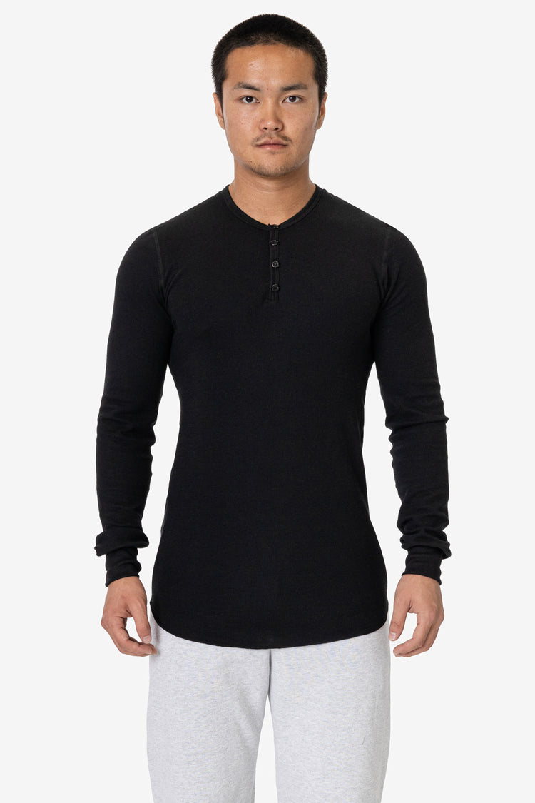 T457 - Poly-Cotton Thermal Long Sleeve Henley