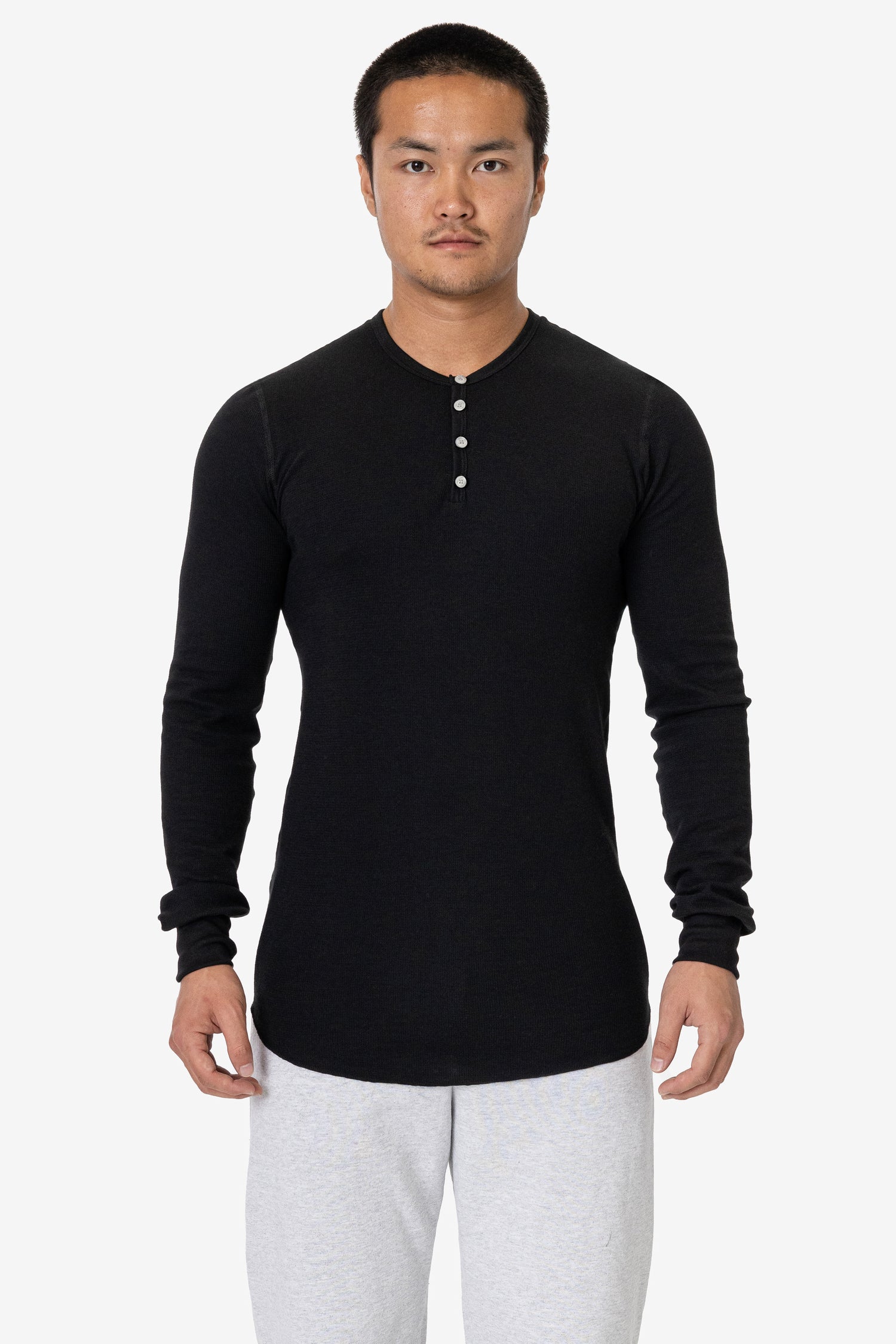 T457 Poly-Cotton Thermal Long Sleeve Henley – Los Angeles Apparel