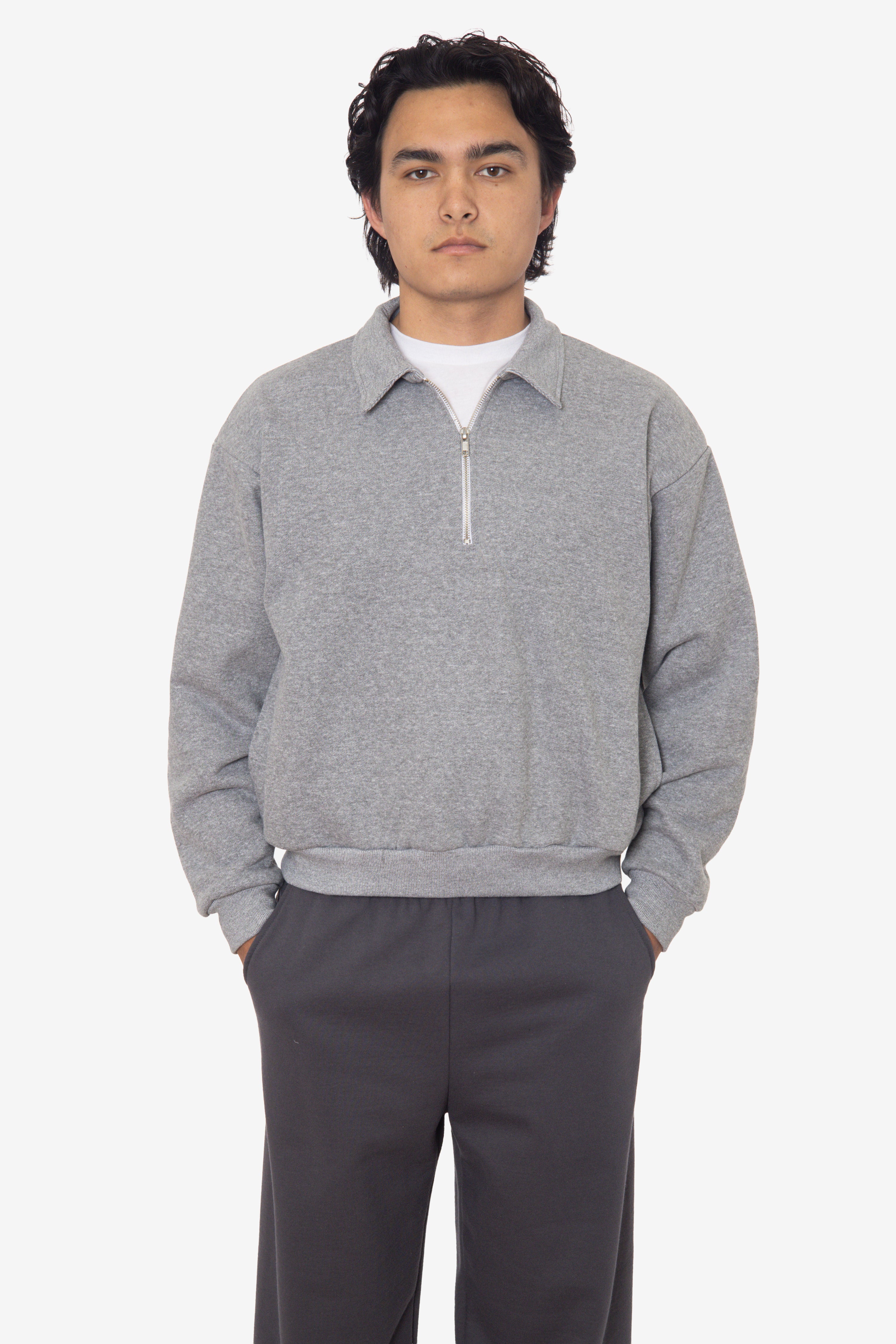TRF412 - Half Zip Collared Fleece Pullover – Los Angeles Apparel