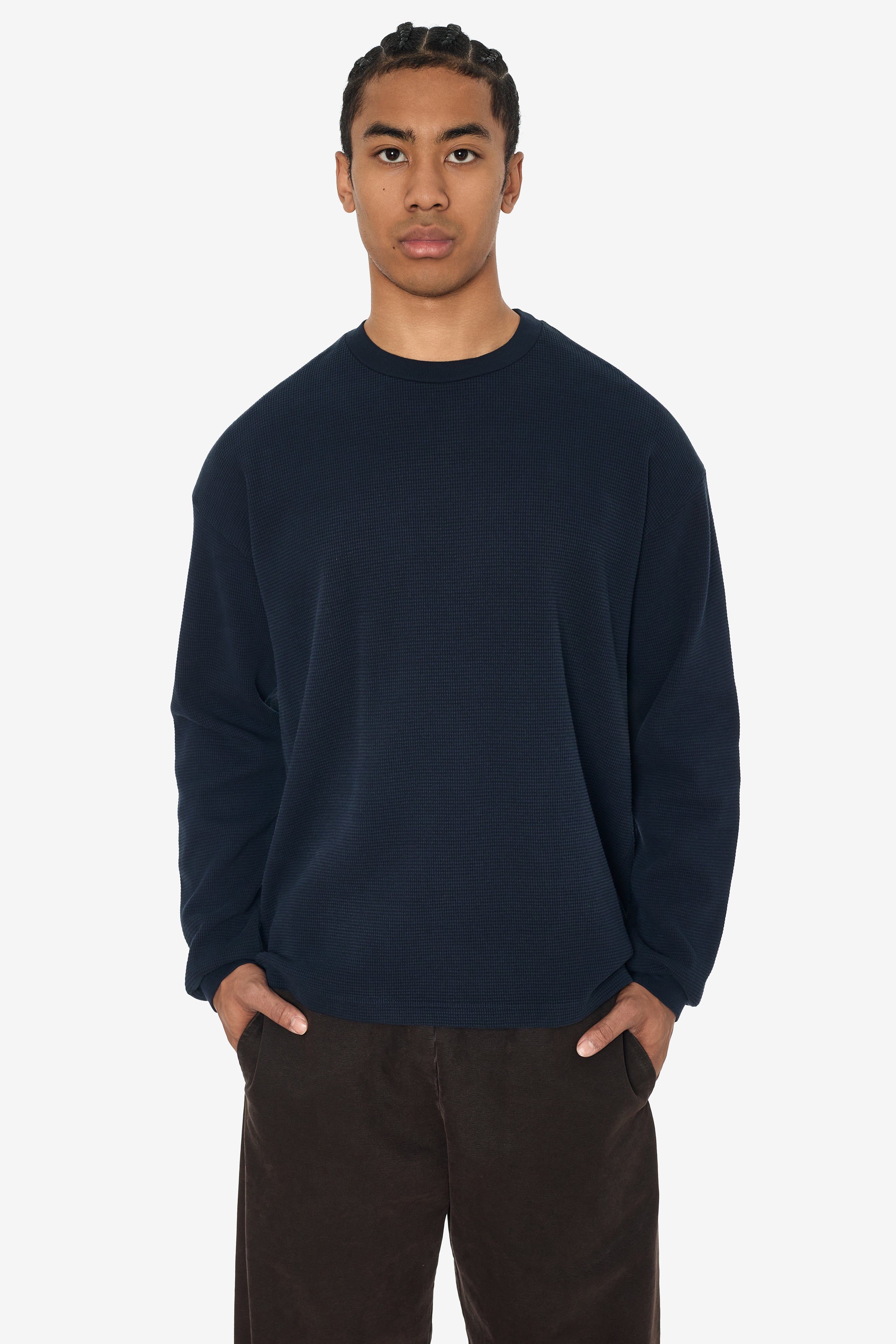 L'Apparement / THERMAL KNIT ブラウン Long-sleeve Relaxed Thermal Garment Dye Shirt - Brown | Levi's® US