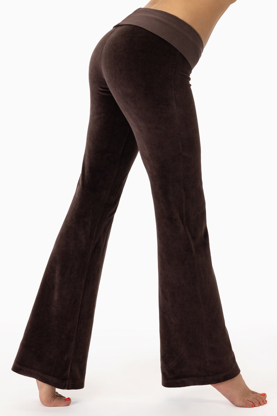 Dark chocolate velour yoga legging