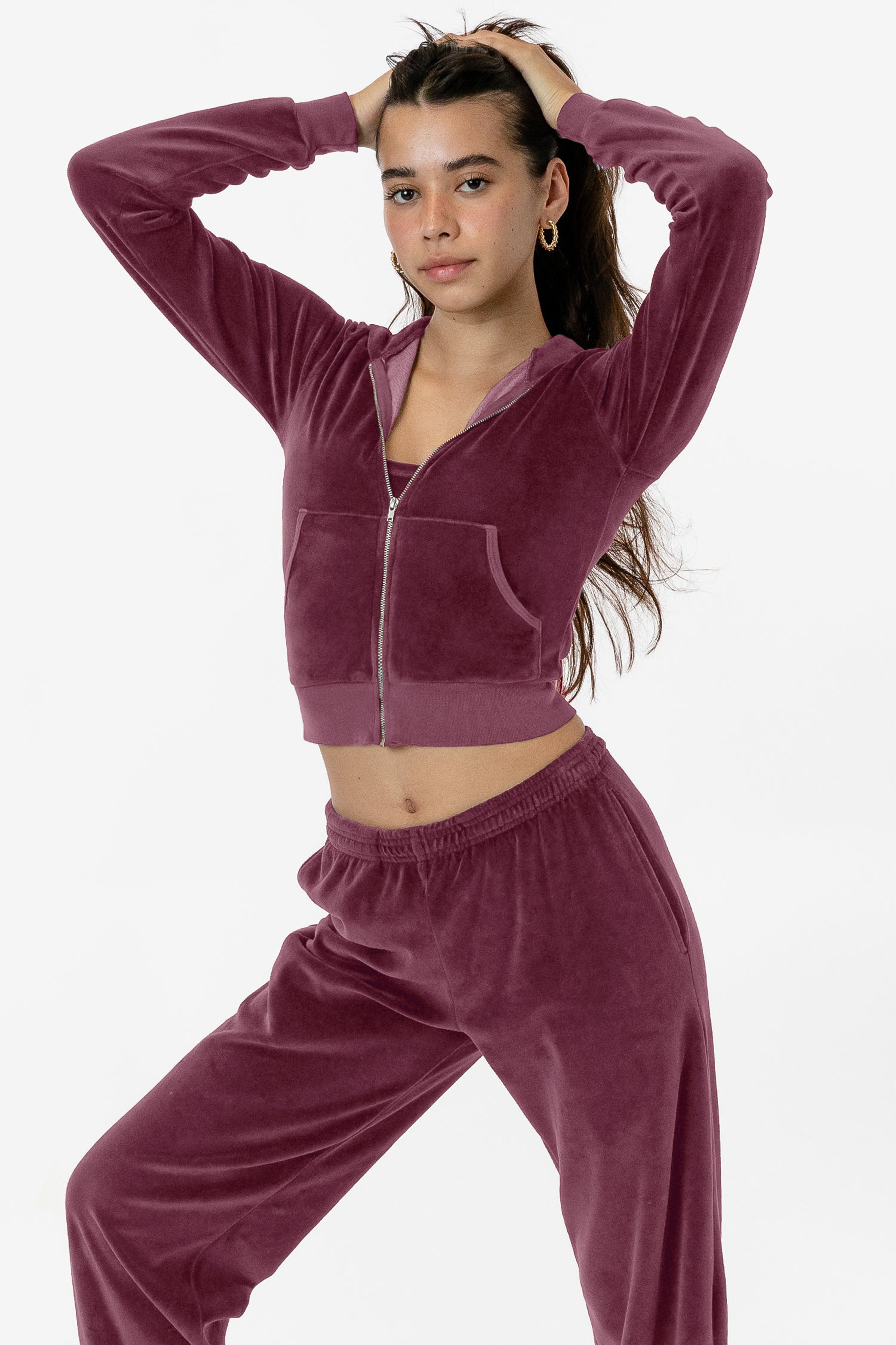 VLR310GD - Garment Dye Velour Mid-Length Zip-Up Hoodie – Los