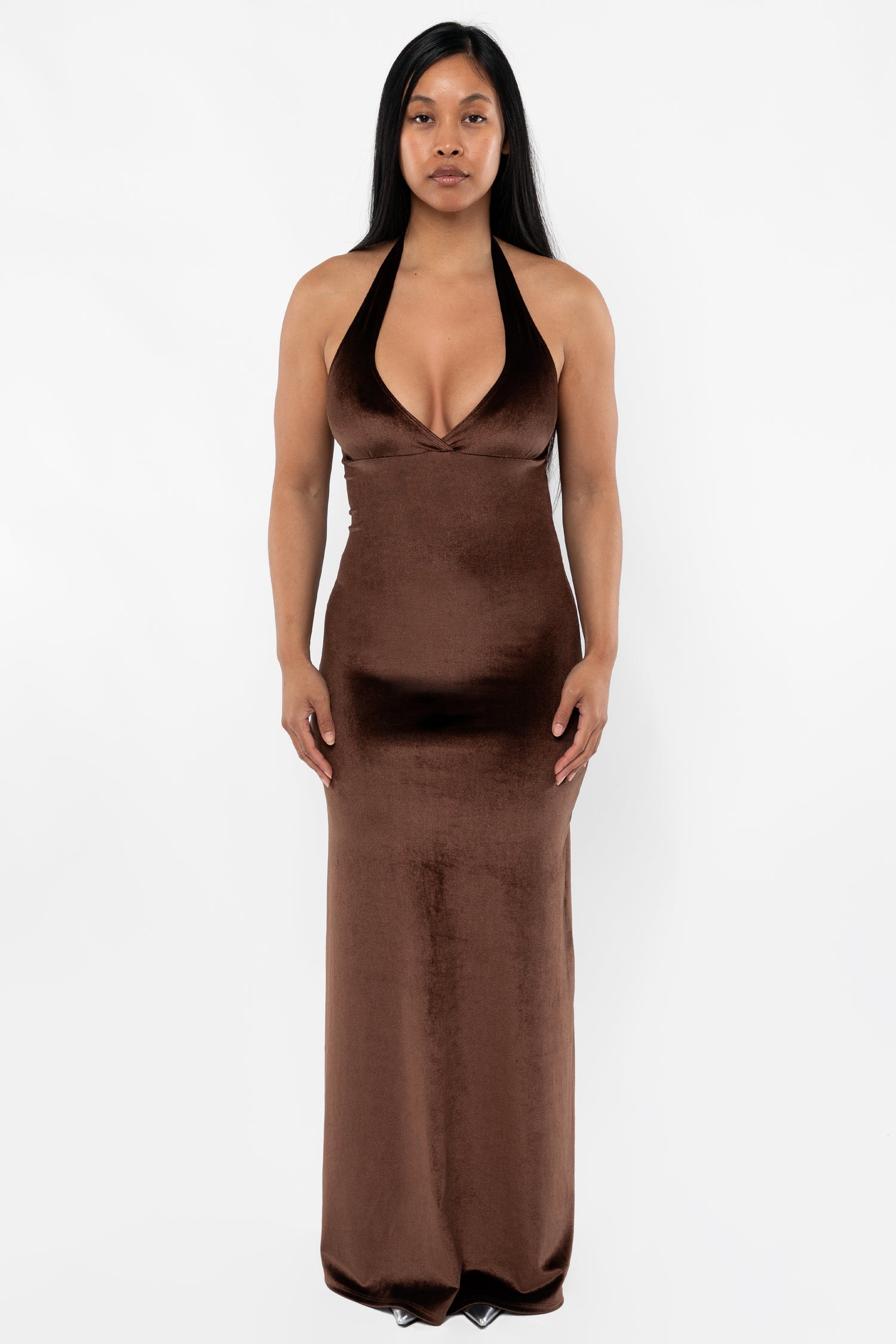 erl velvet halter dress Halter Neck Velvet Gown ORAYA, Ruched Waist Gala Dress, Custom Fit