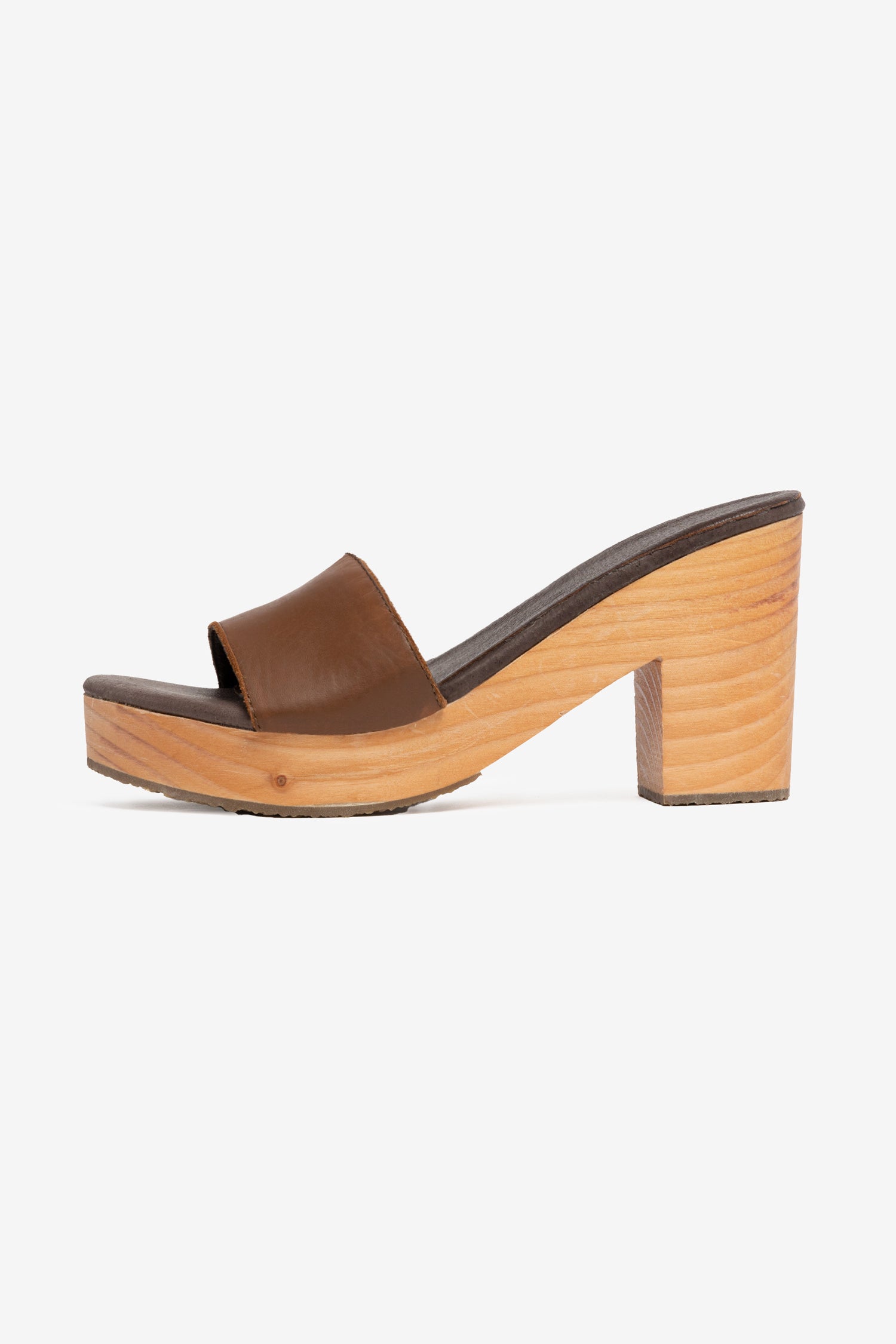 WOODSNDL02 - Wooden Mule Heel Sandal – Los Angeles Apparel