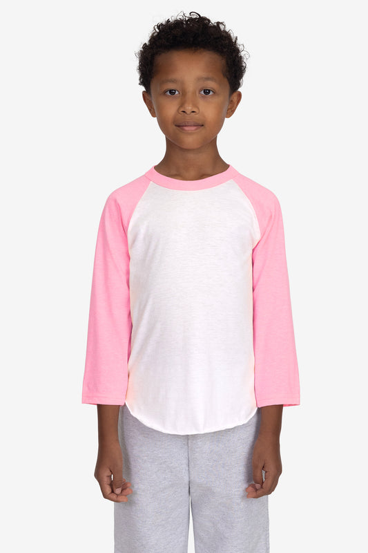 FF2053 - Youth 3/4 Sleeve Poly Cotton Raglan