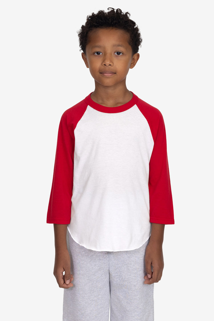 FF2053 - Youth 3/4 Sleeve Poly Cotton Raglan