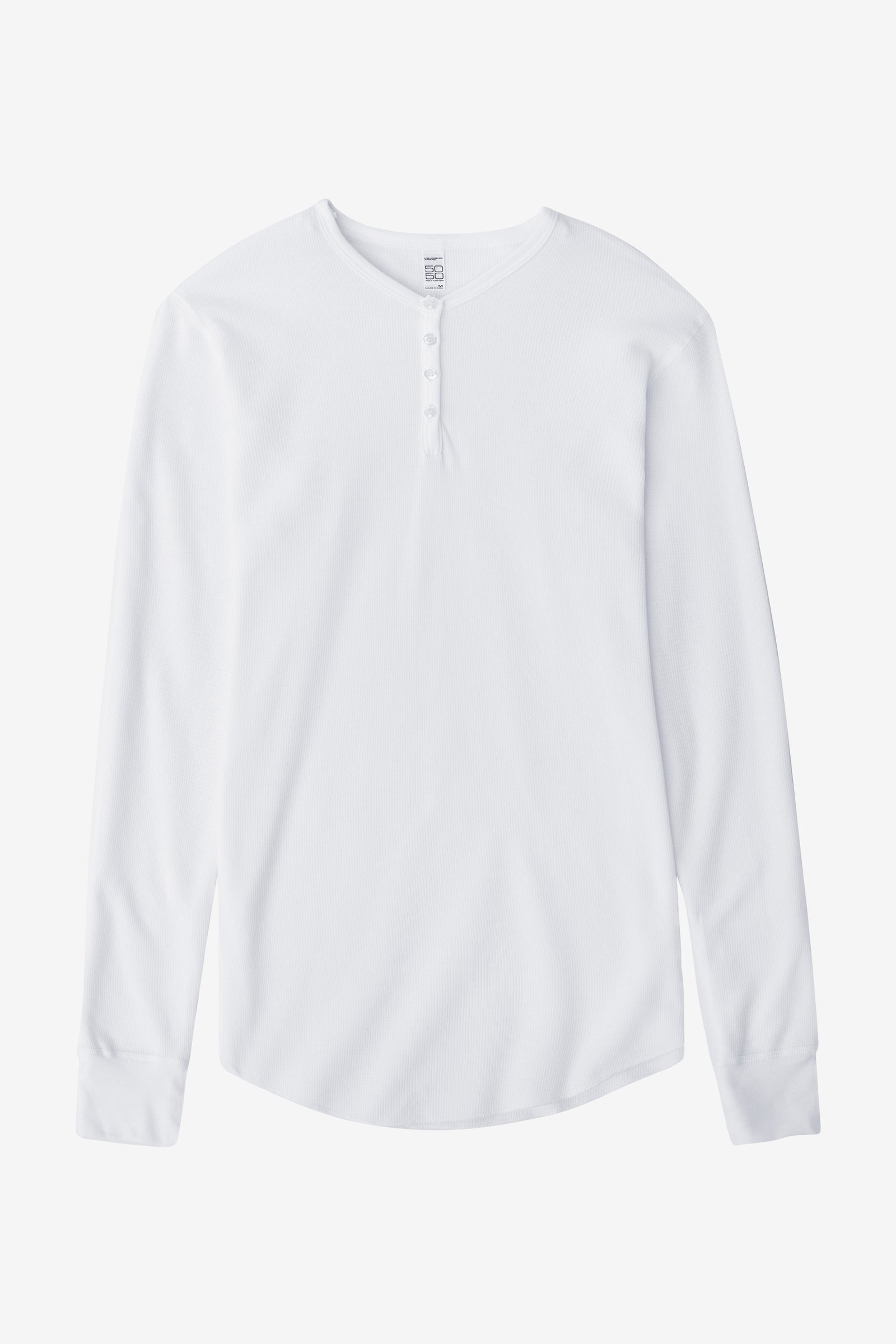 T457 - Poly-Cotton Thermal Long Sleeve Henley – Los Angeles Apparel