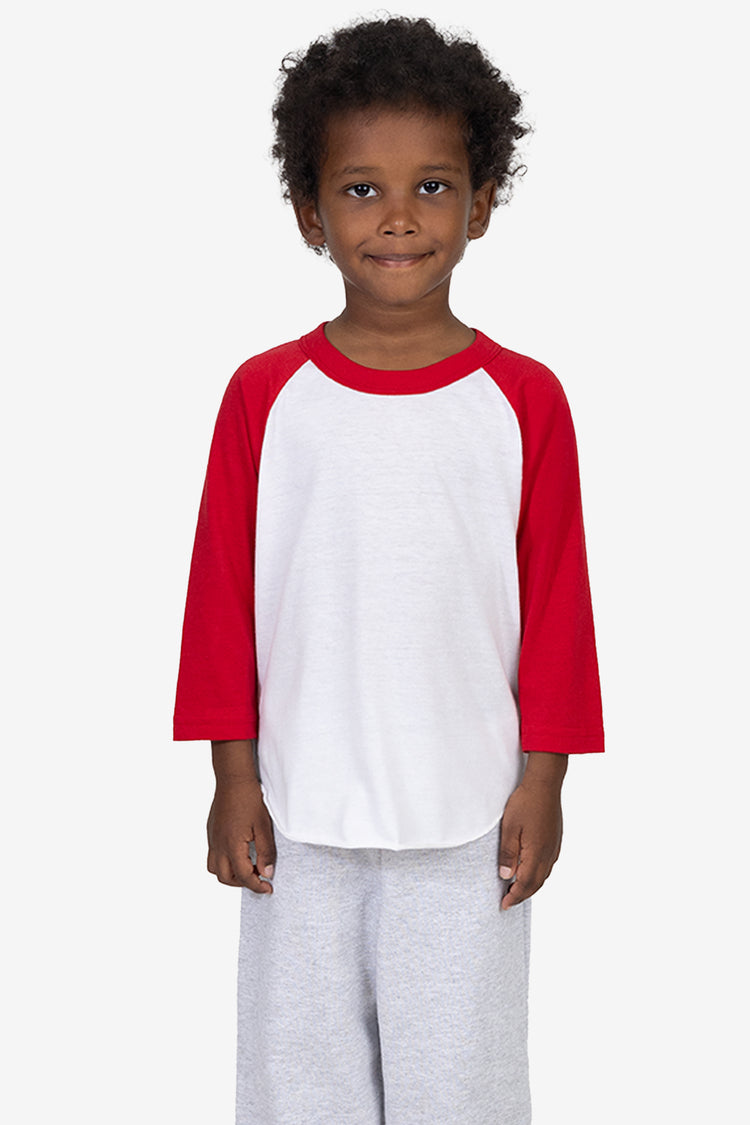 FF1053 - Toddler 3/4 Sleeve Poly Cotton Raglan