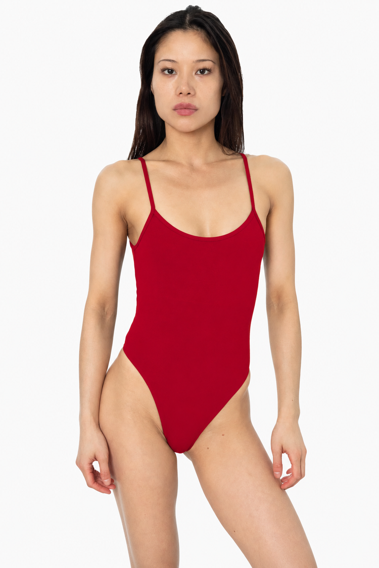 B301GD - Garment Dye Spaghetti Thong Bodysuit