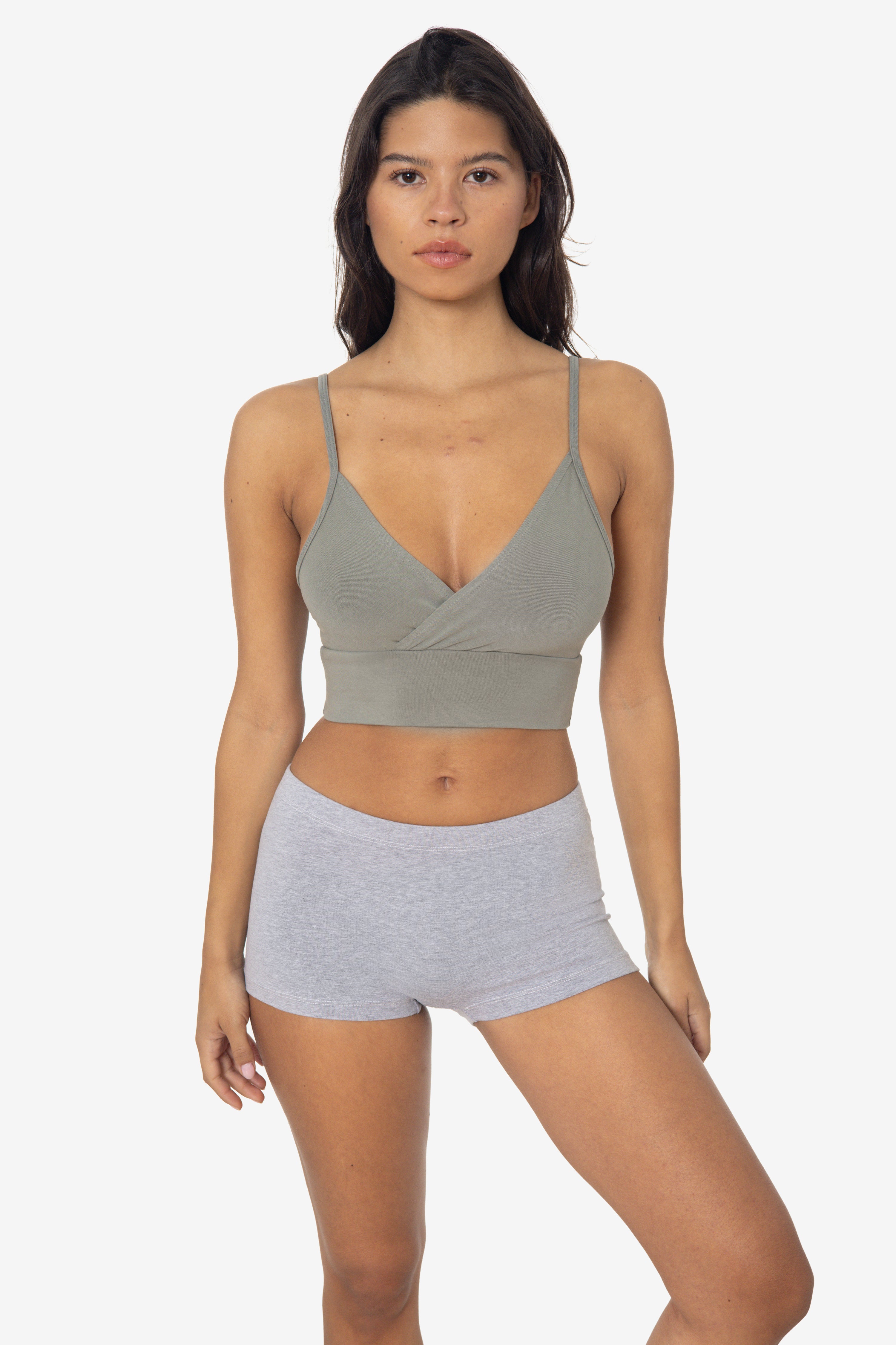 83076GD - Crossover Wrap Crop Top – Los Angeles Apparel