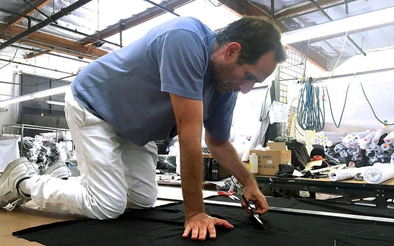 Garment cutting in the Los Angeles Apparel factory