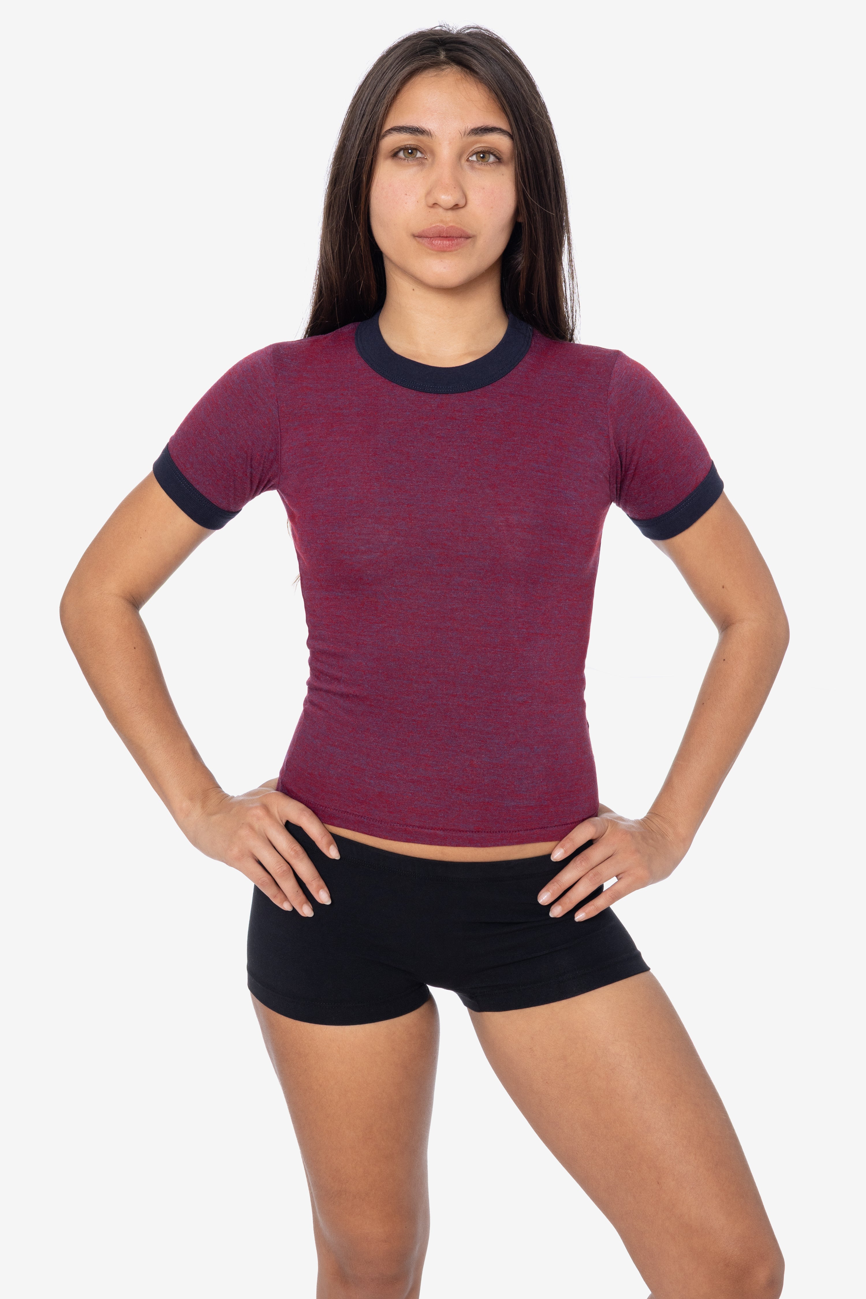 FF310 - Women's Poly Cotton Ringer Tee – Los Angeles Apparel