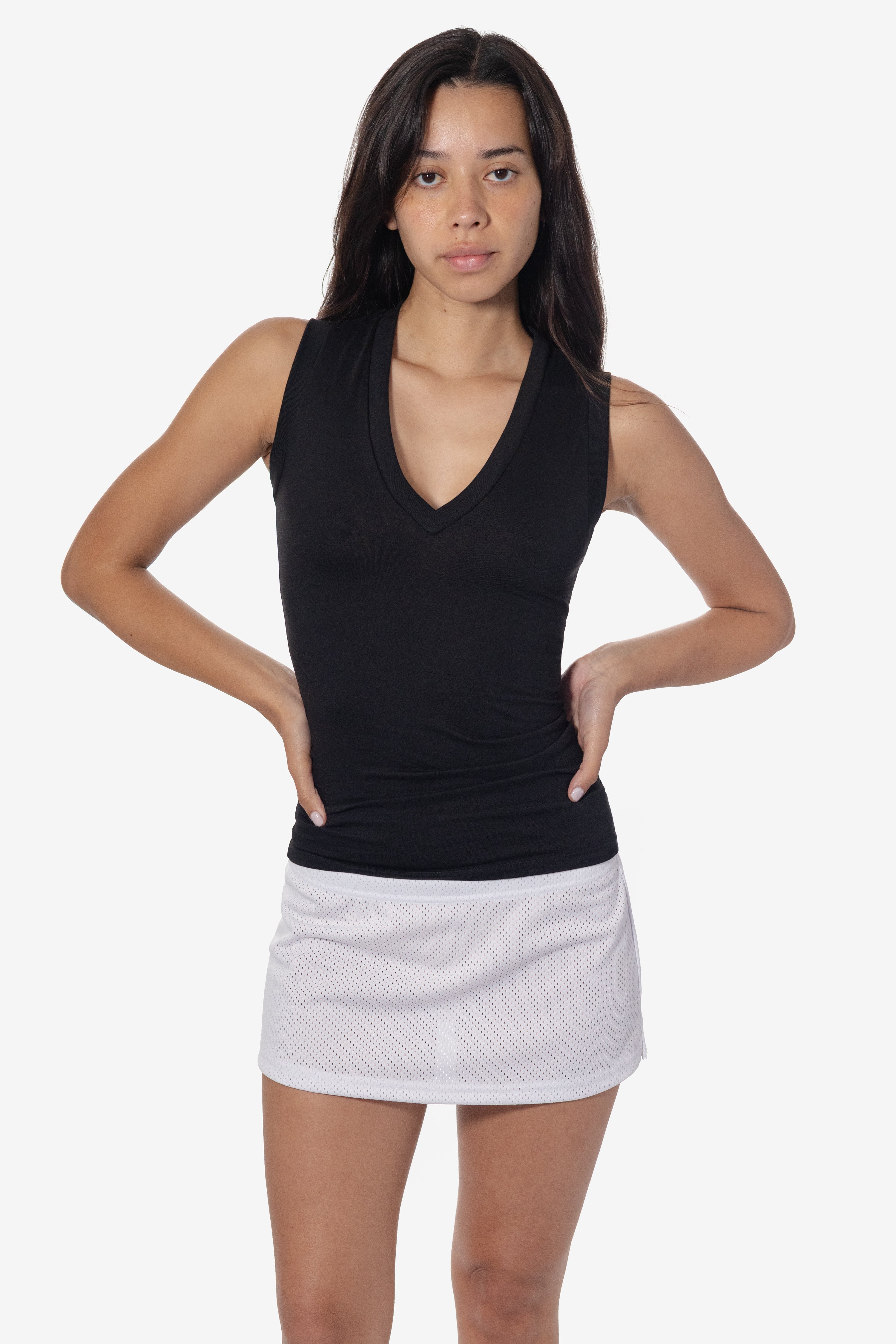 トップス L FF366 - Poly Cotton Sleeveless V Neck – Los Angeles Apparel