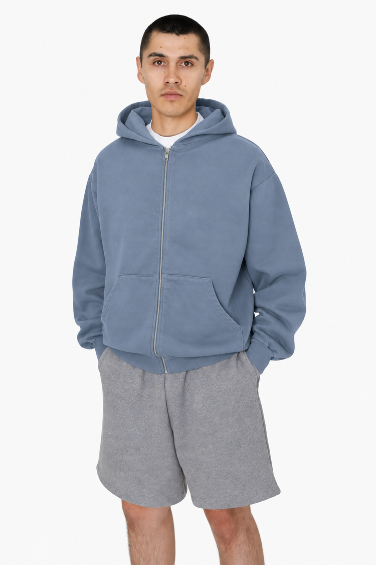HF10 - Heavy Fleece Zip-Up Hoodie (Garment Dye)