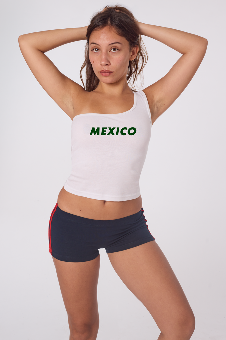 Mexico Baby Rib One Shoulder Top