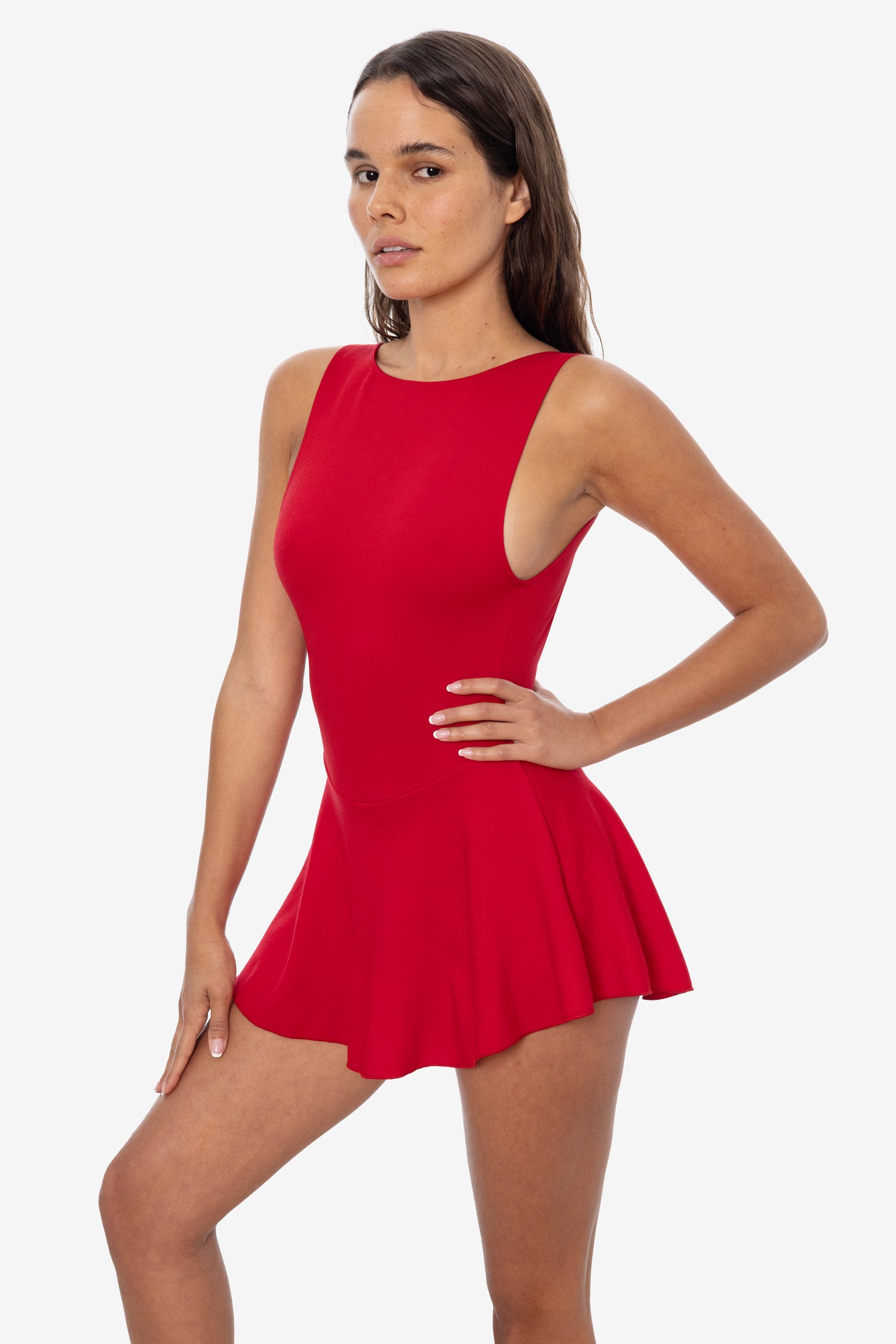 red leotard dress Majesty Red Paso Doble Leotard Dress with Tulle Tail Skirt