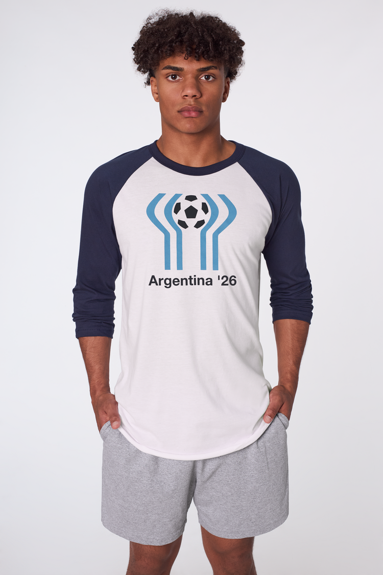 White/Navy Argentina Raglan