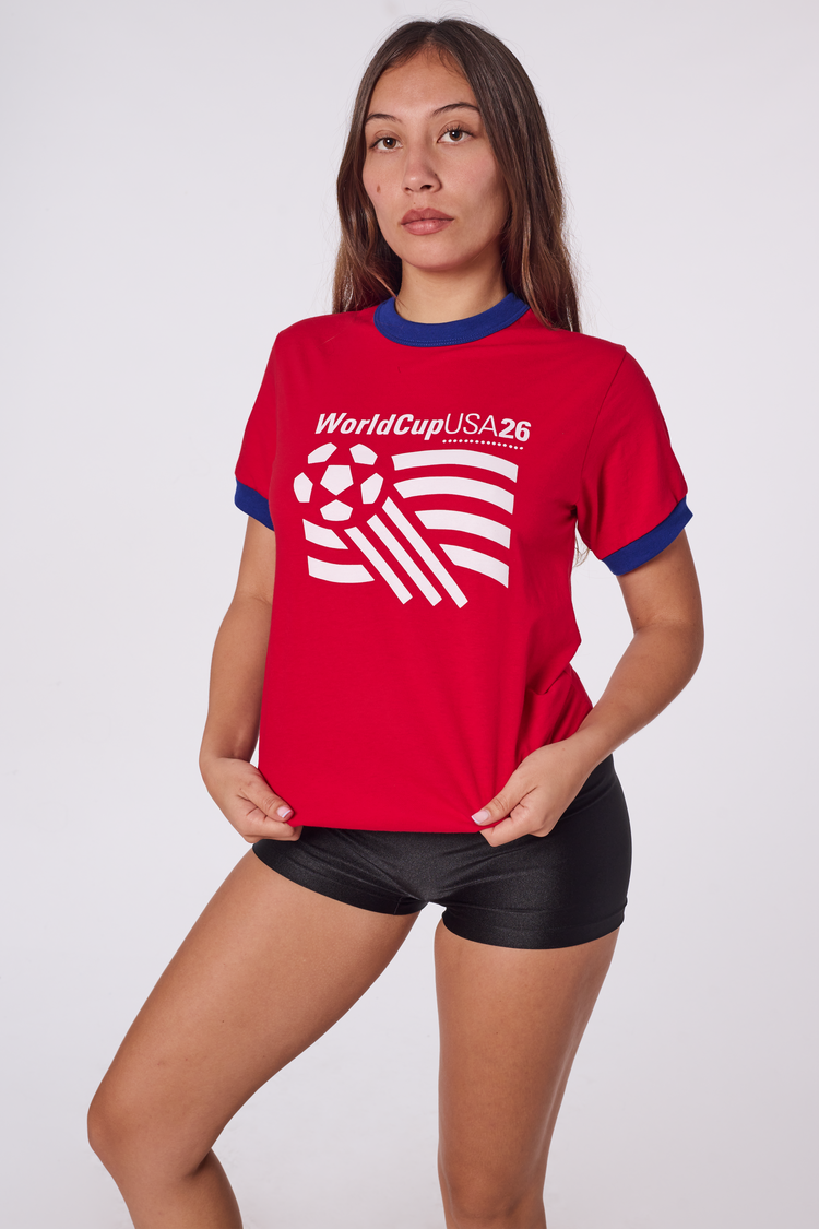 USA World Cup Ringer Tee Red/Royal
