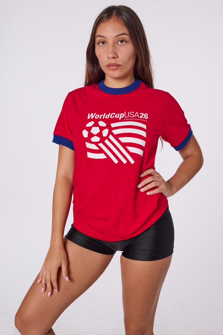 USA World Cup Ringer Tee Red/Royal