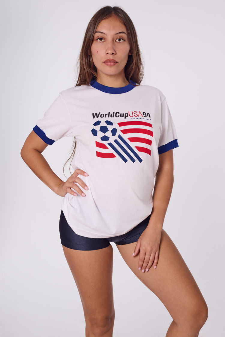 USA World Cup Ringer Tee White/Royal
