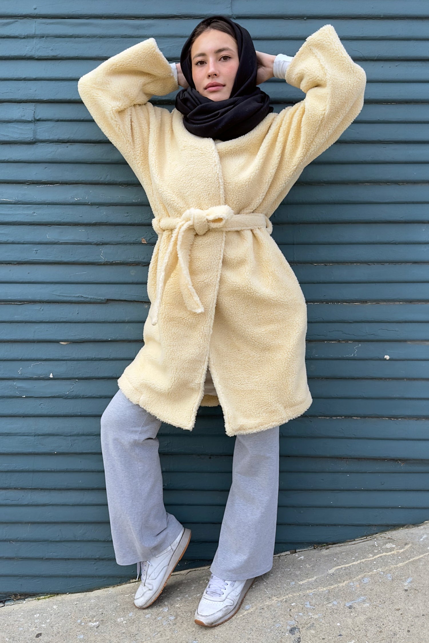 Hoodie Oversized Sherpa Cardigan With Hood Blanket Hoodie NOUKOW