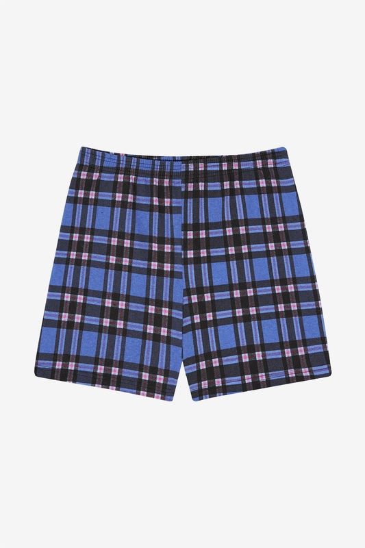 NWT Old Navy Flannel Boxer Pajama Sleep Shorts Blue Pink Plaid NEW