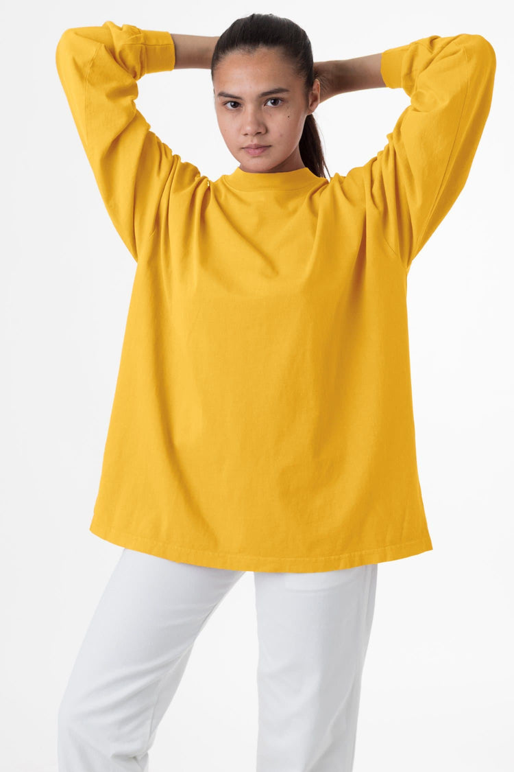 1406GD Unisex - Long Sleeve Garment Dye Mockneck T-Shirt