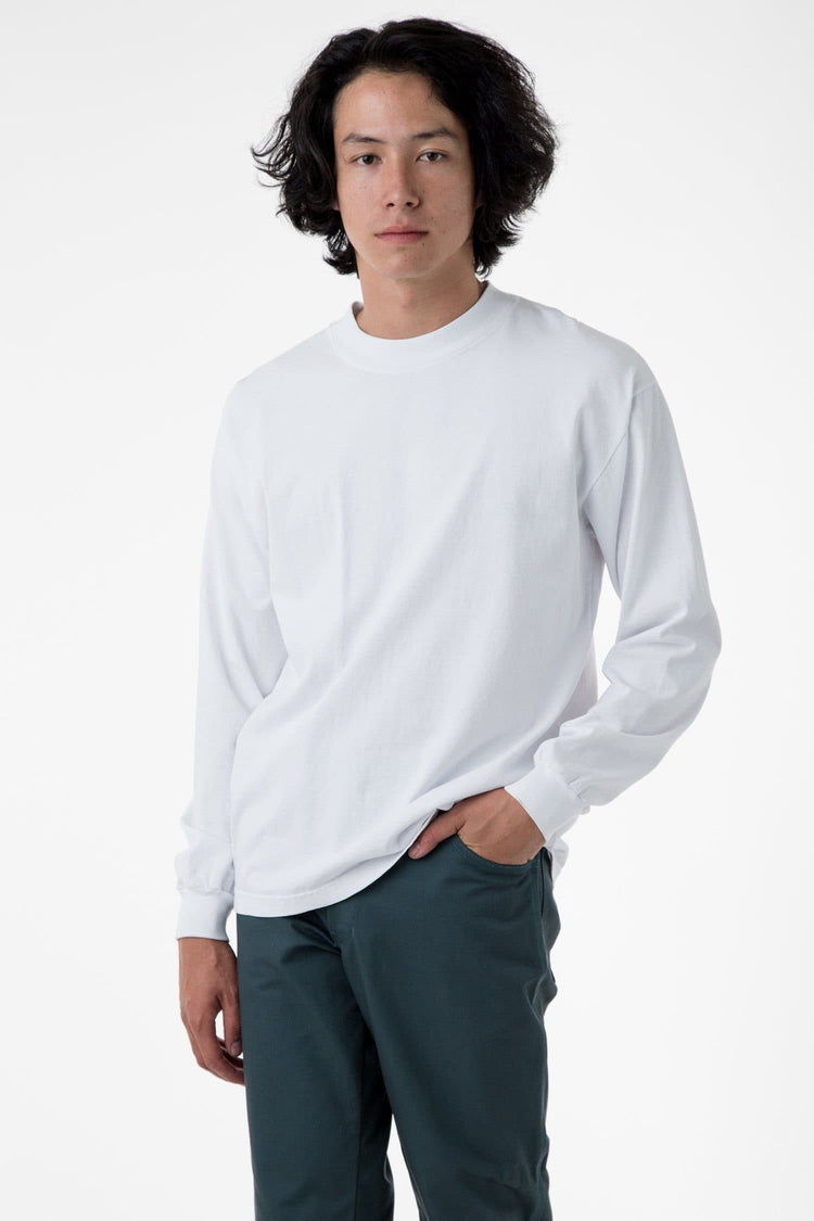 1406GD - Long Sleeve Garment Dye Mockneck T-Shirt – Los Angeles Apparel