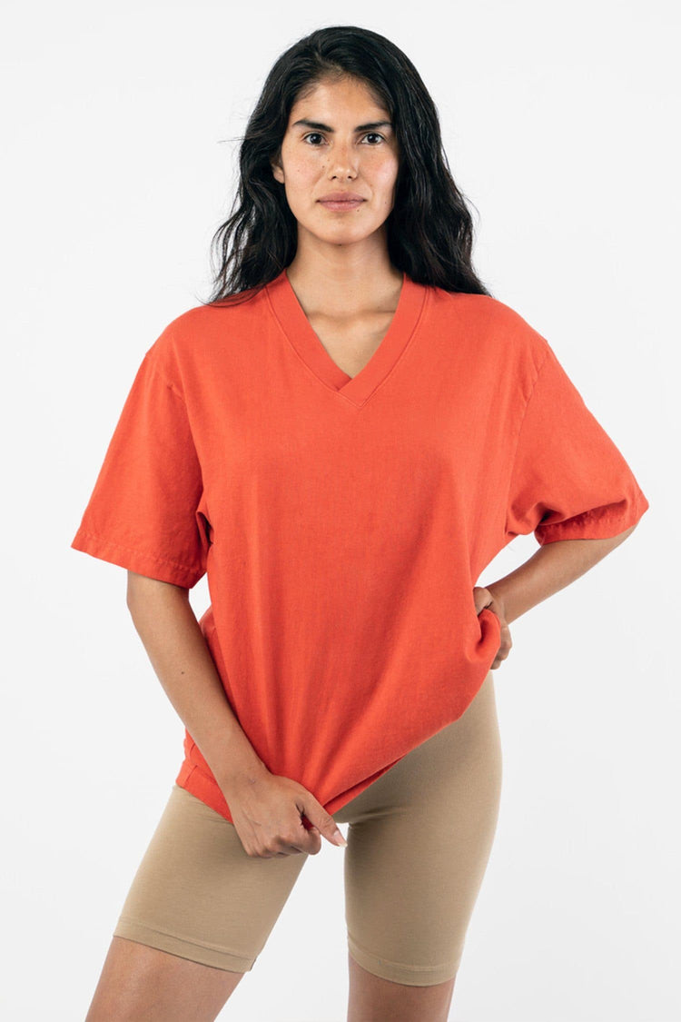 1456GD - Boxy V-Neck Short Sleeve T-Shirt – Los Angeles Apparel