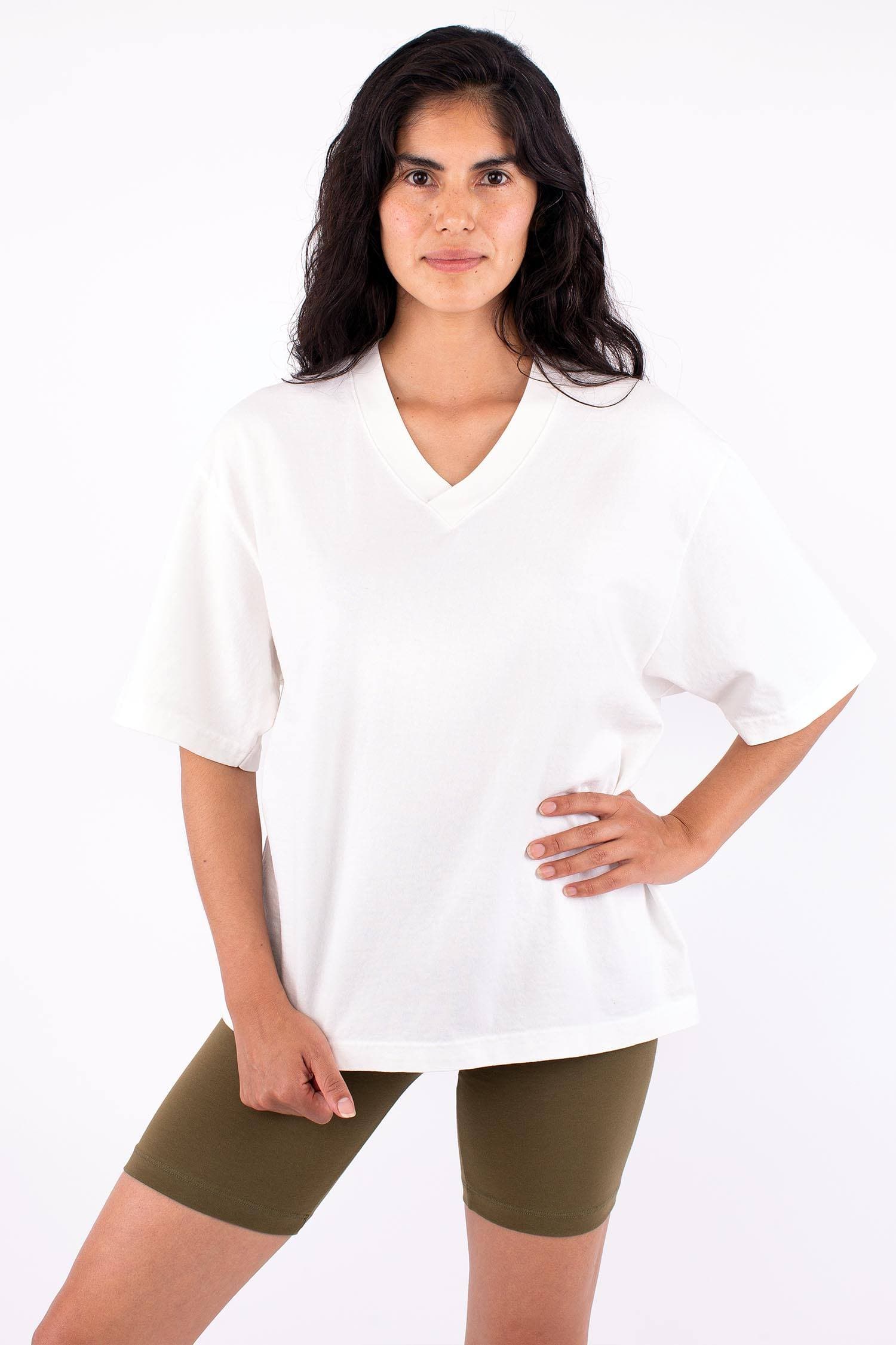 1456GD - Boxy V-Neck Short Sleeve T-Shirt – Los Angeles Apparel