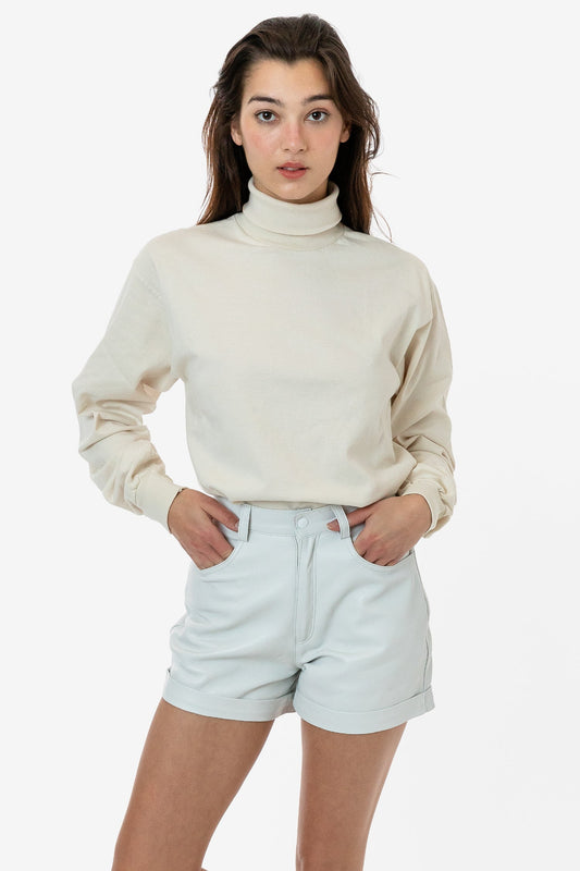 Made in L.A. Fleece Turtleneck Sweatshirt in Light Grey Heather