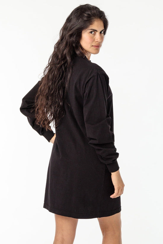 1837GD - Long Sleeve Garment Dye Mockneck Dress – Los Angeles Apparel