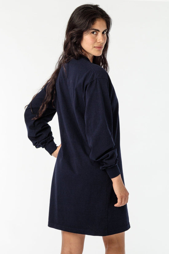 1837GD - Long Sleeve Garment Dye Mockneck Dress – Los Angeles Apparel