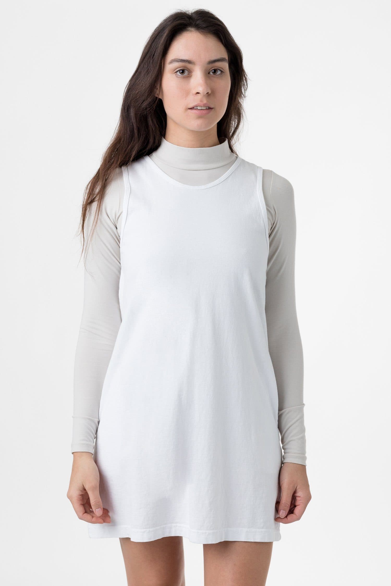 white cotton tank dress for tie dye INDIVIDUAL SENTIMENTS Tie Dye Print Tank Dress - Ecru/White