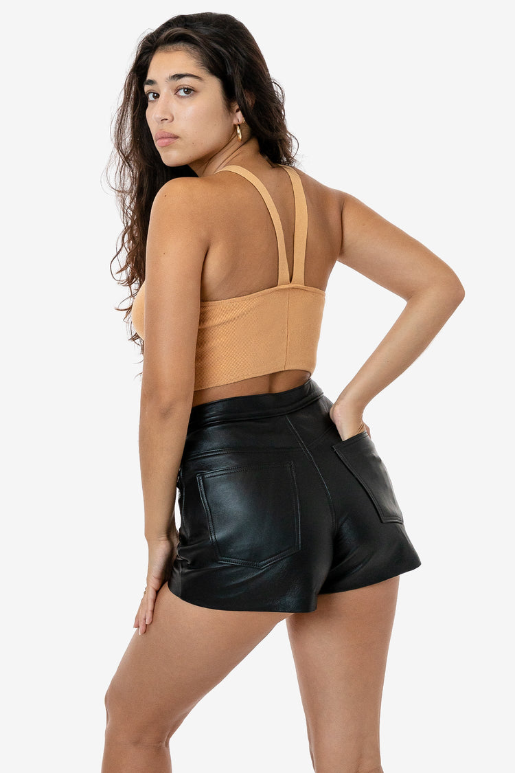 RLH746 - Leather Front Tie Up Short – Los Angeles Apparel