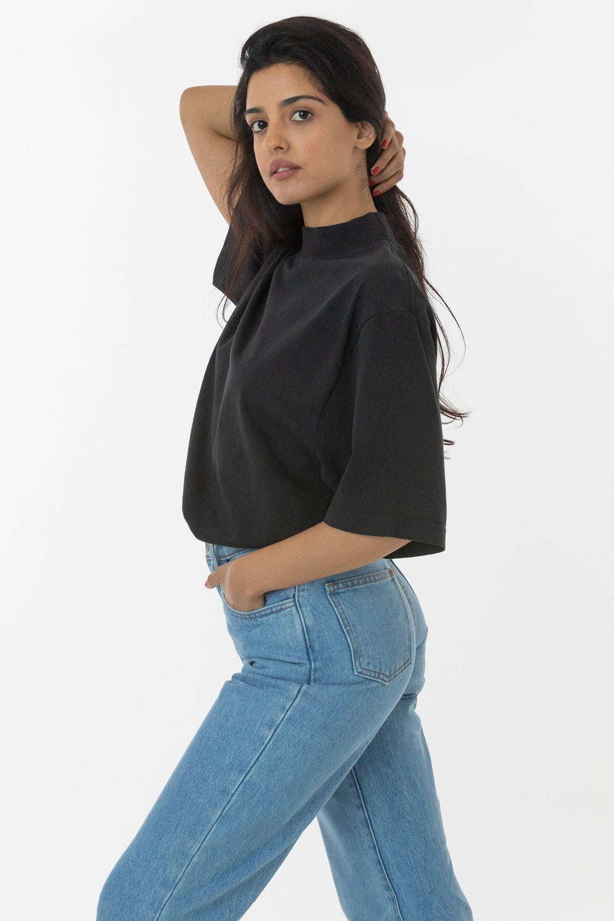 Oversized High Mockneck T-Shirt from Los Angeles Apparel