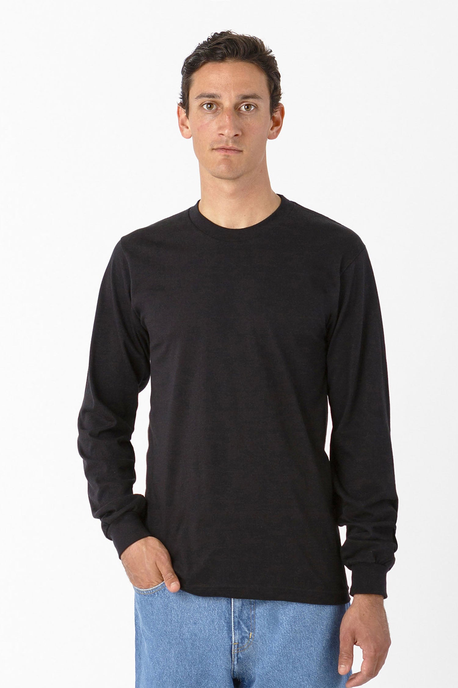 20007 - Fine Jersey Long Sleeve Crew Neck T-Shirt