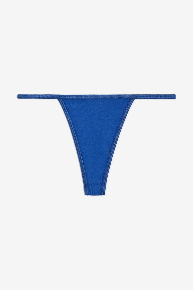 Ribbed Thong - Blue – Lounge Underwear
