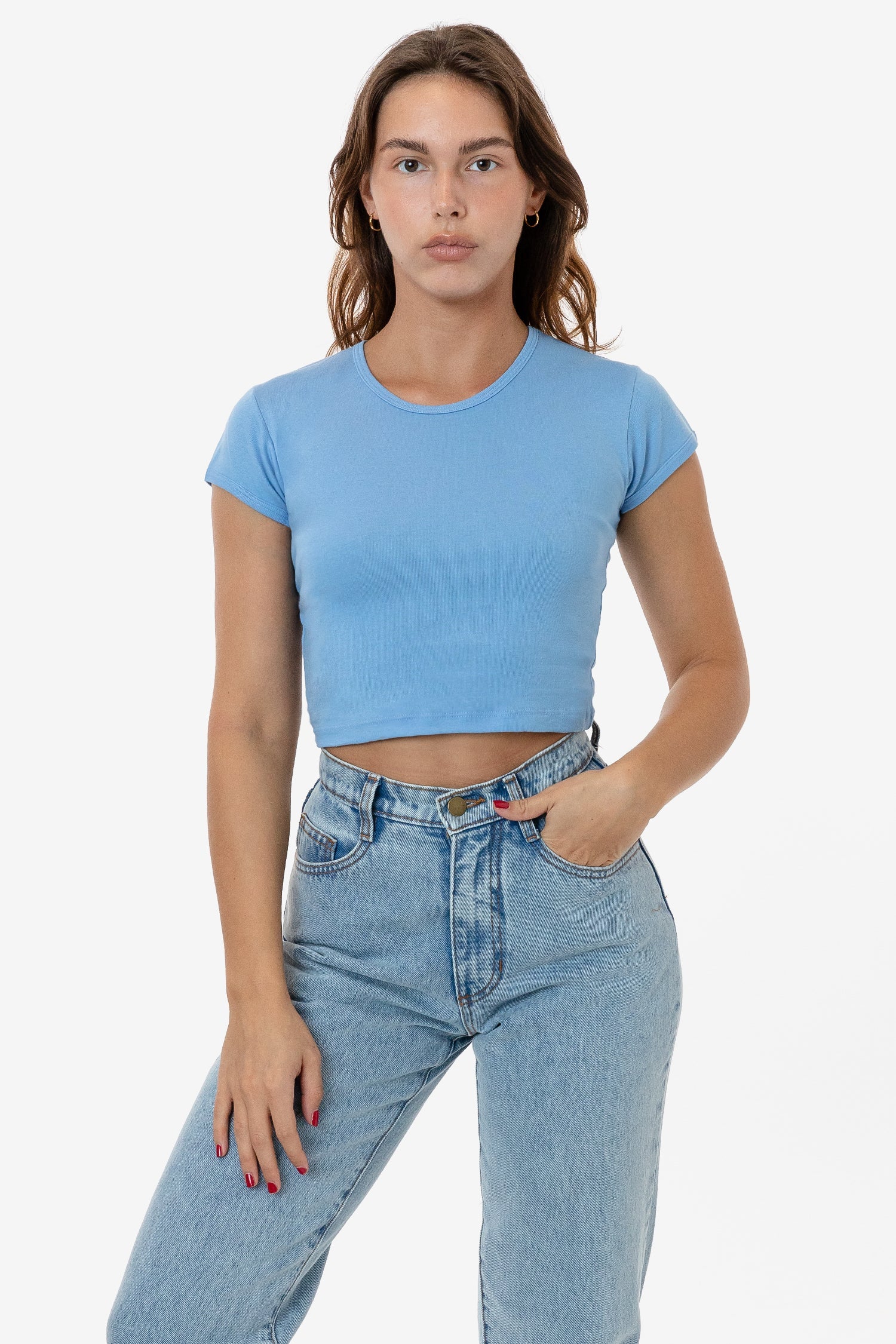 Baby blue clearance crop top