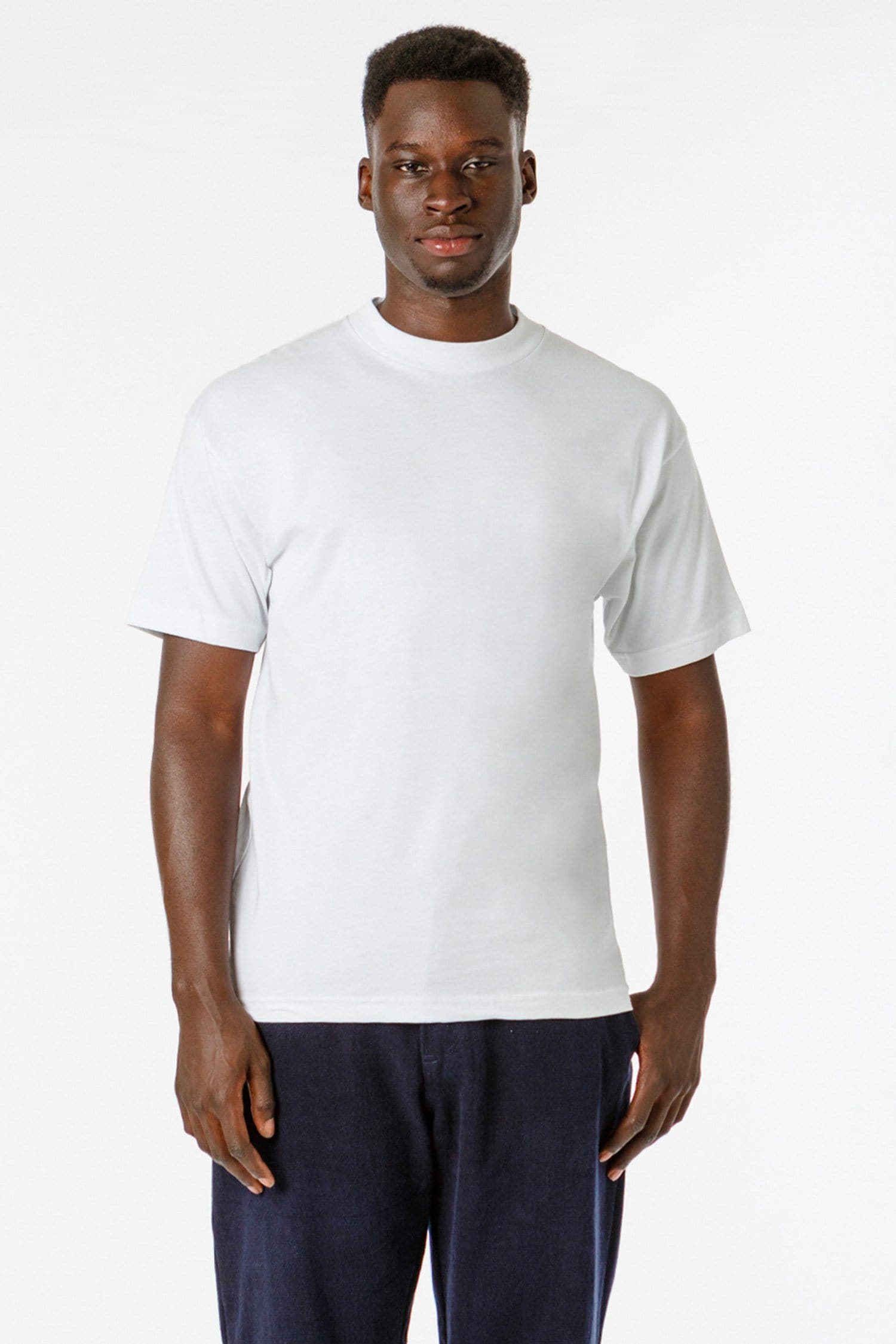 Mock neck white t shirt hotsell