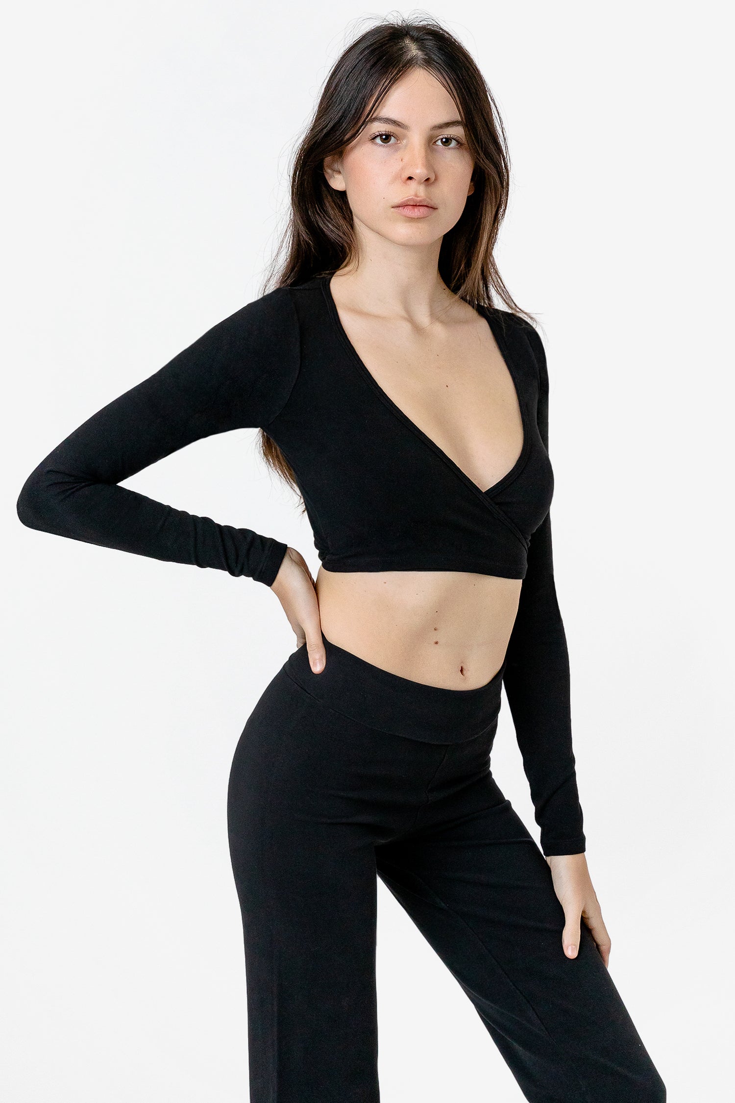 Cotton Lounge Set Cotton Jersey Lounge Set Basic Long Sleeve Crop Top and  Low Rise Flare Pants Set Lounge for Women 2 Piece (Black Long Sleeves,M) :  : Clothing, Shoes & Accessories
