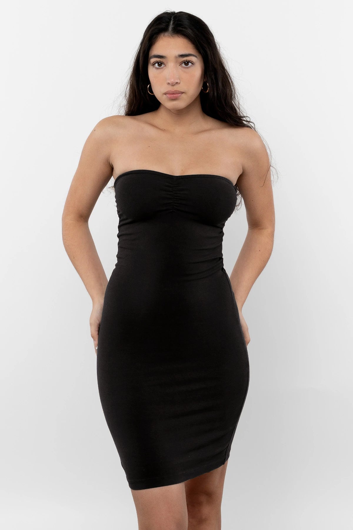 8333GD - Ruched Front Tube Dress – Los Angeles Apparel