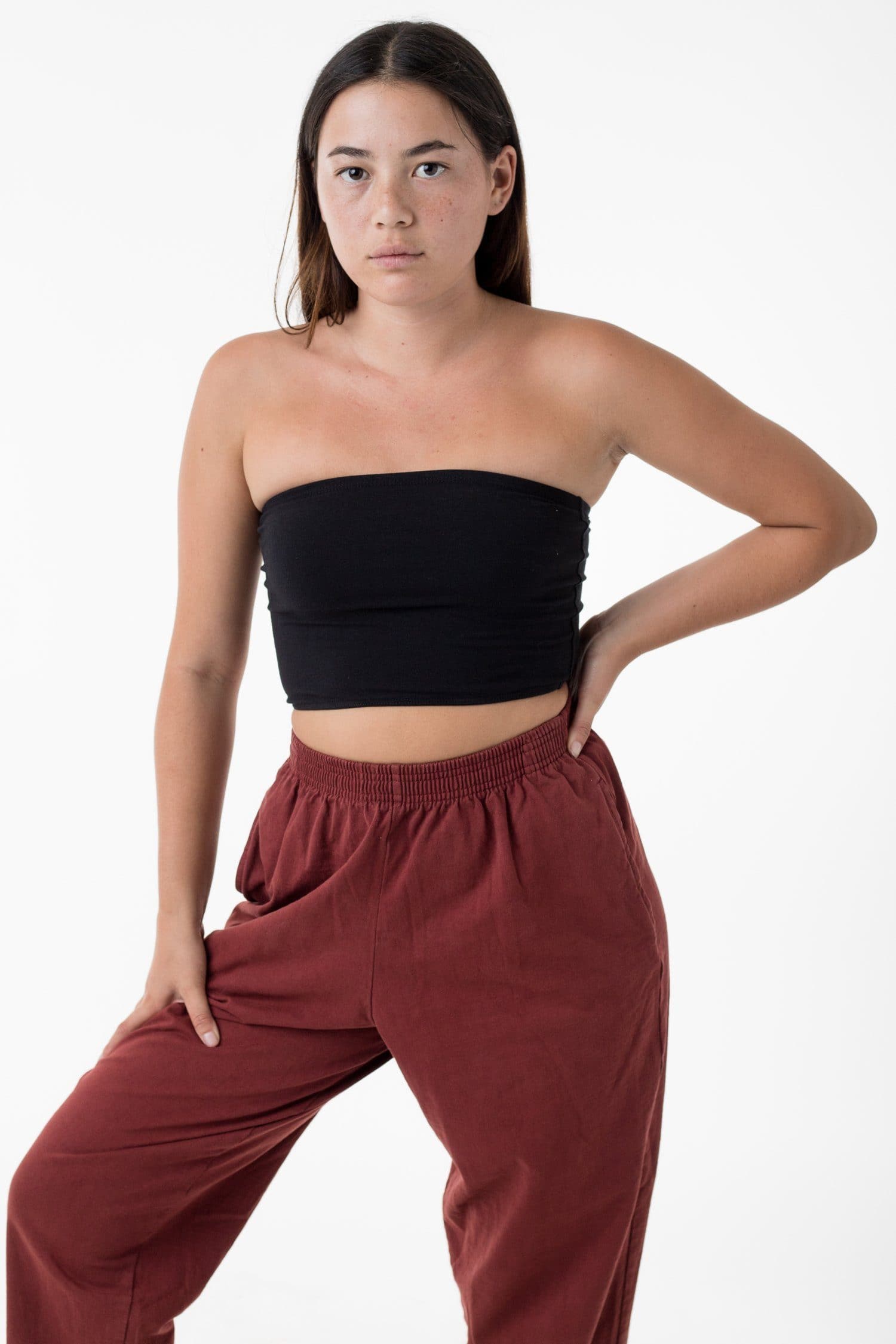 Solid Heavy Rayon Spandex Tube Top, Long Sleeve Cape Top And Wide Leg Pants 3 Piece Set