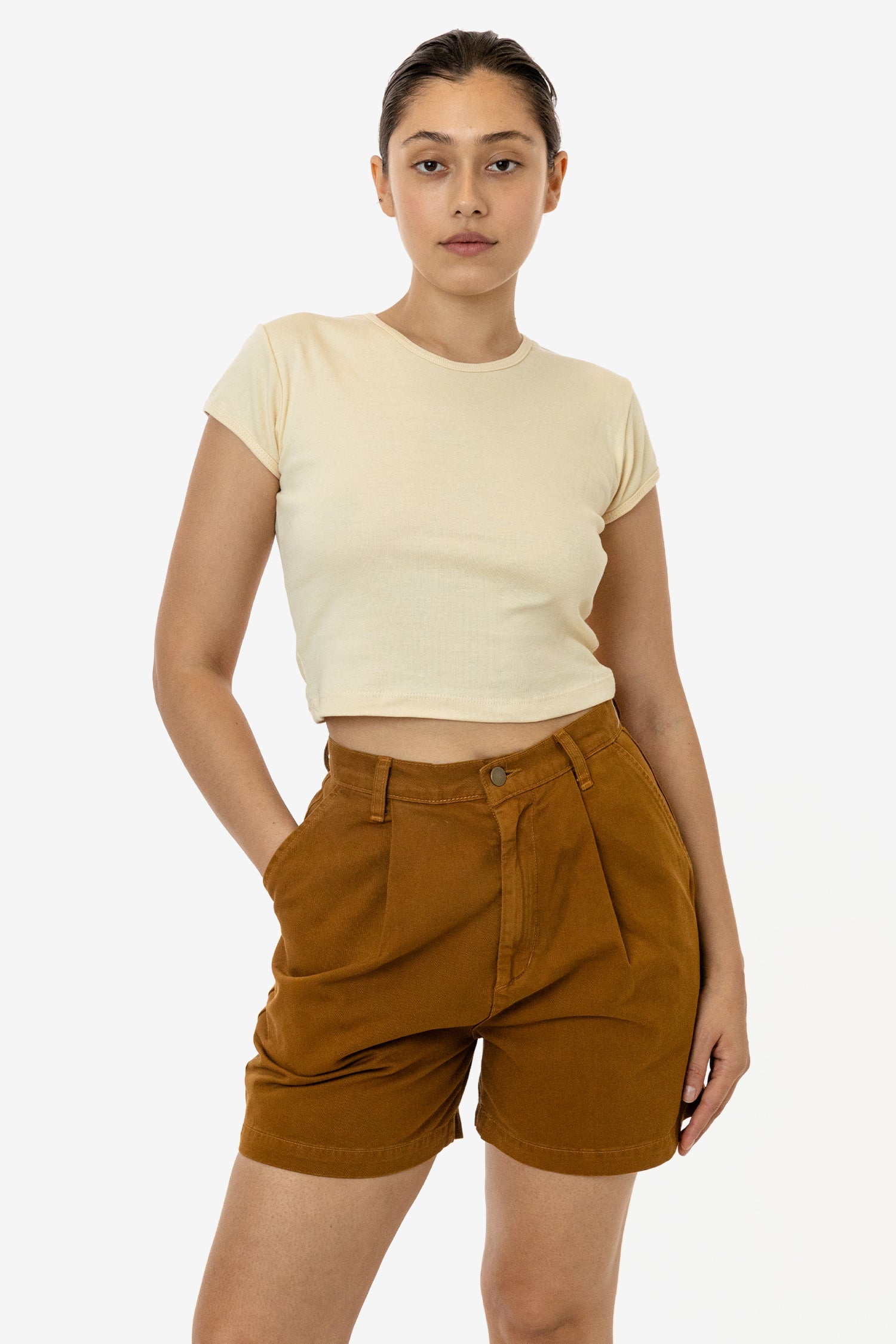 RCT372 - Cotton Twill Pleated Short – Los Angeles Apparel