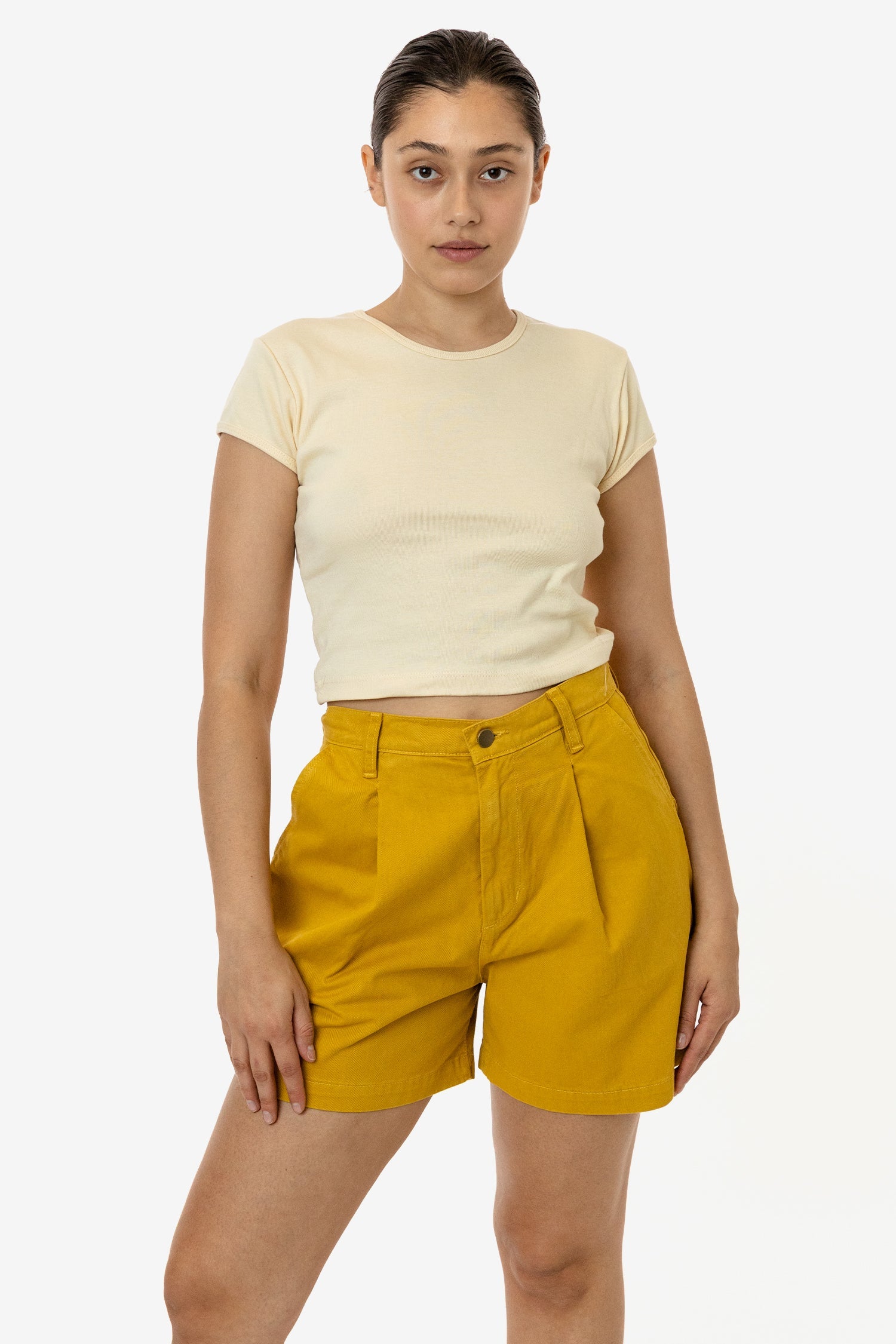 RCT372 - Cotton Twill Pleated Short – Los Angeles Apparel
