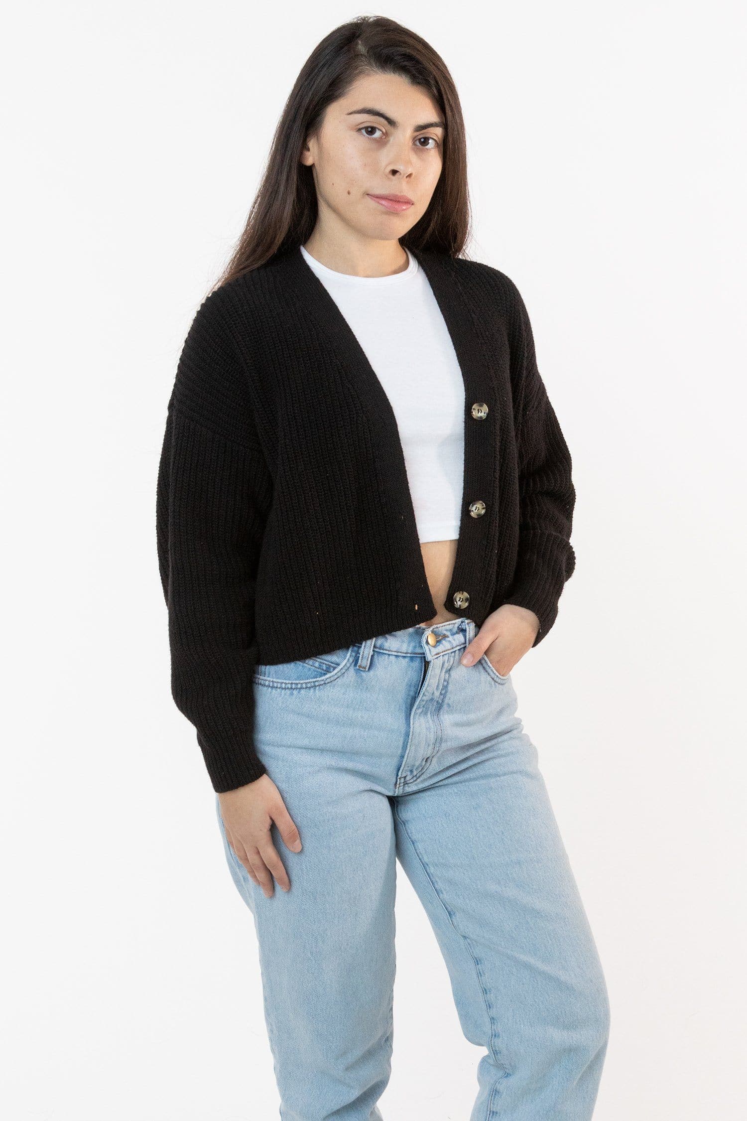 FM35GD Fisherman Cropped Cardigan1
