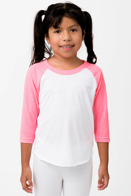 FF2053 - Youth 3/4 Sleeve Poly Cotton Raglan