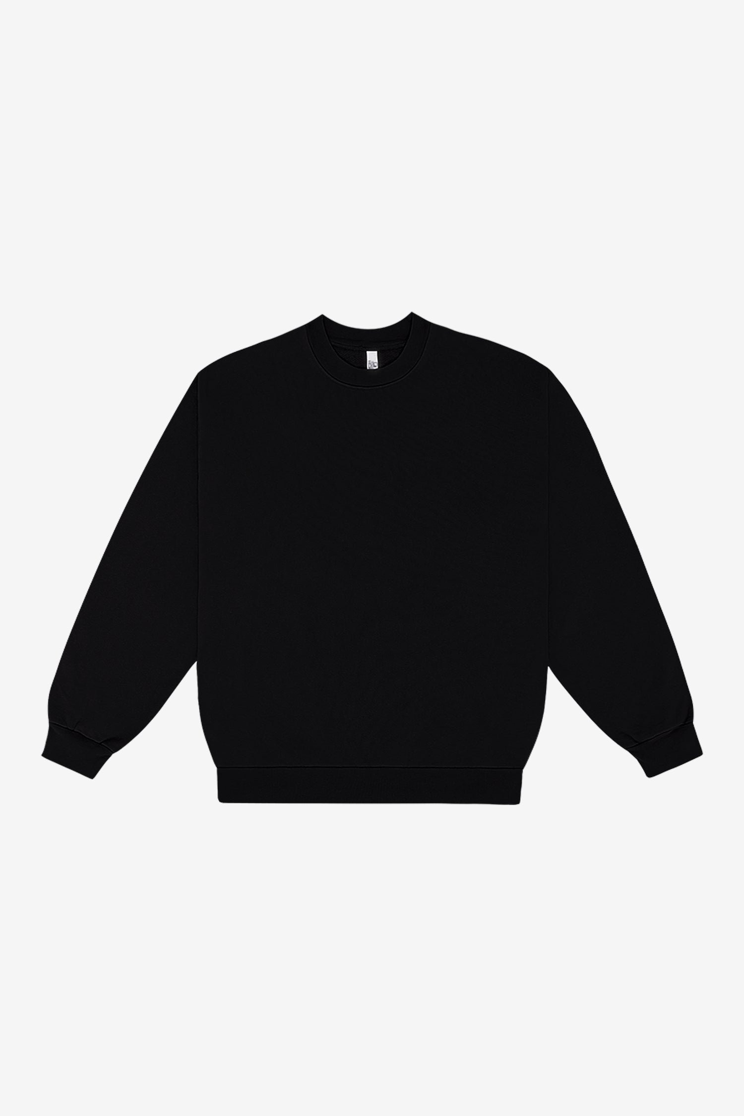 Plain Pullover Crew Neck Sweatshirt (Black Heather) - B-WEAR