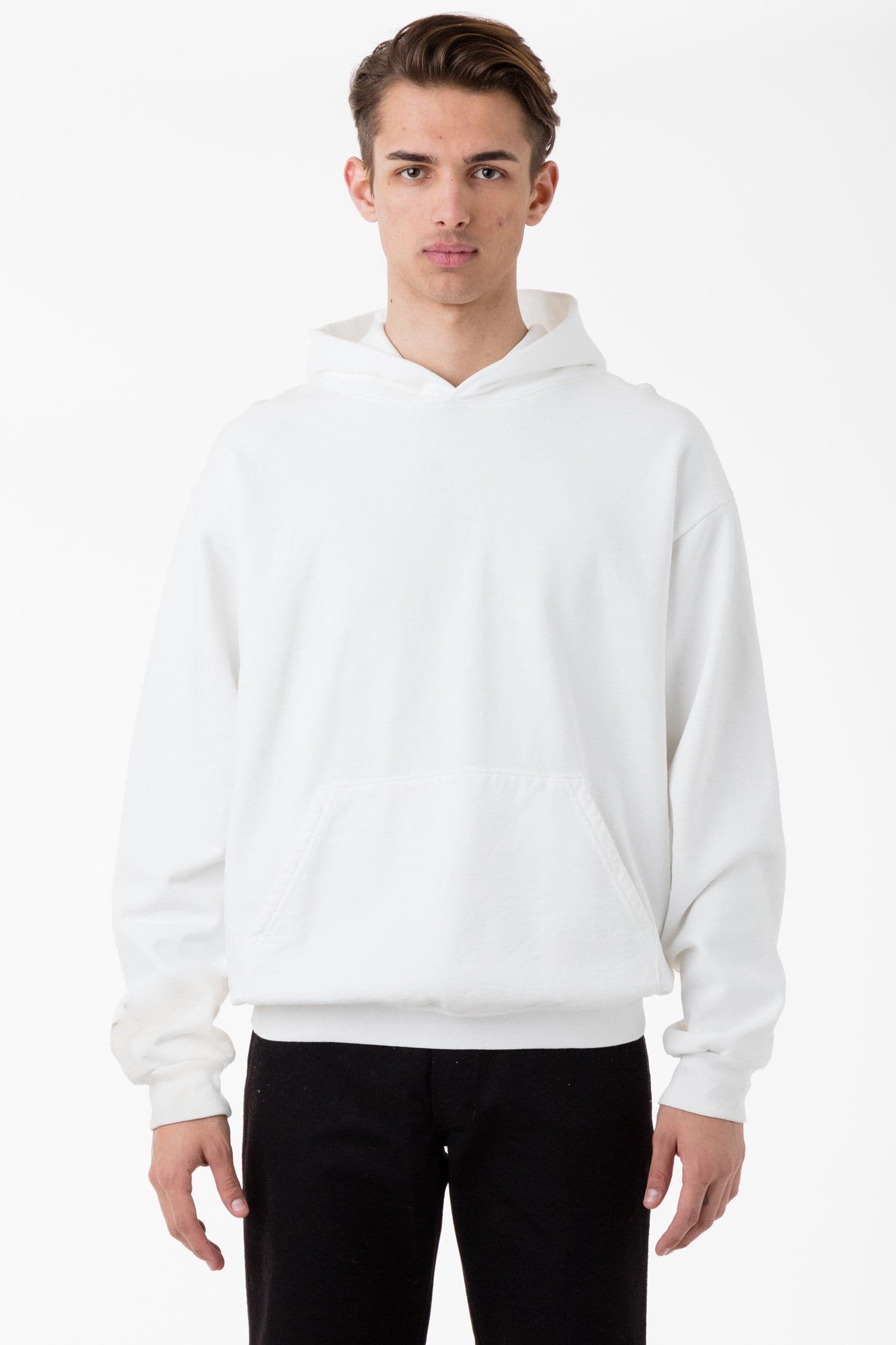 Los Angeles Apparel | Heavy Fleece Zip Up Hooded Sweatshirt for Men in White, Size XL