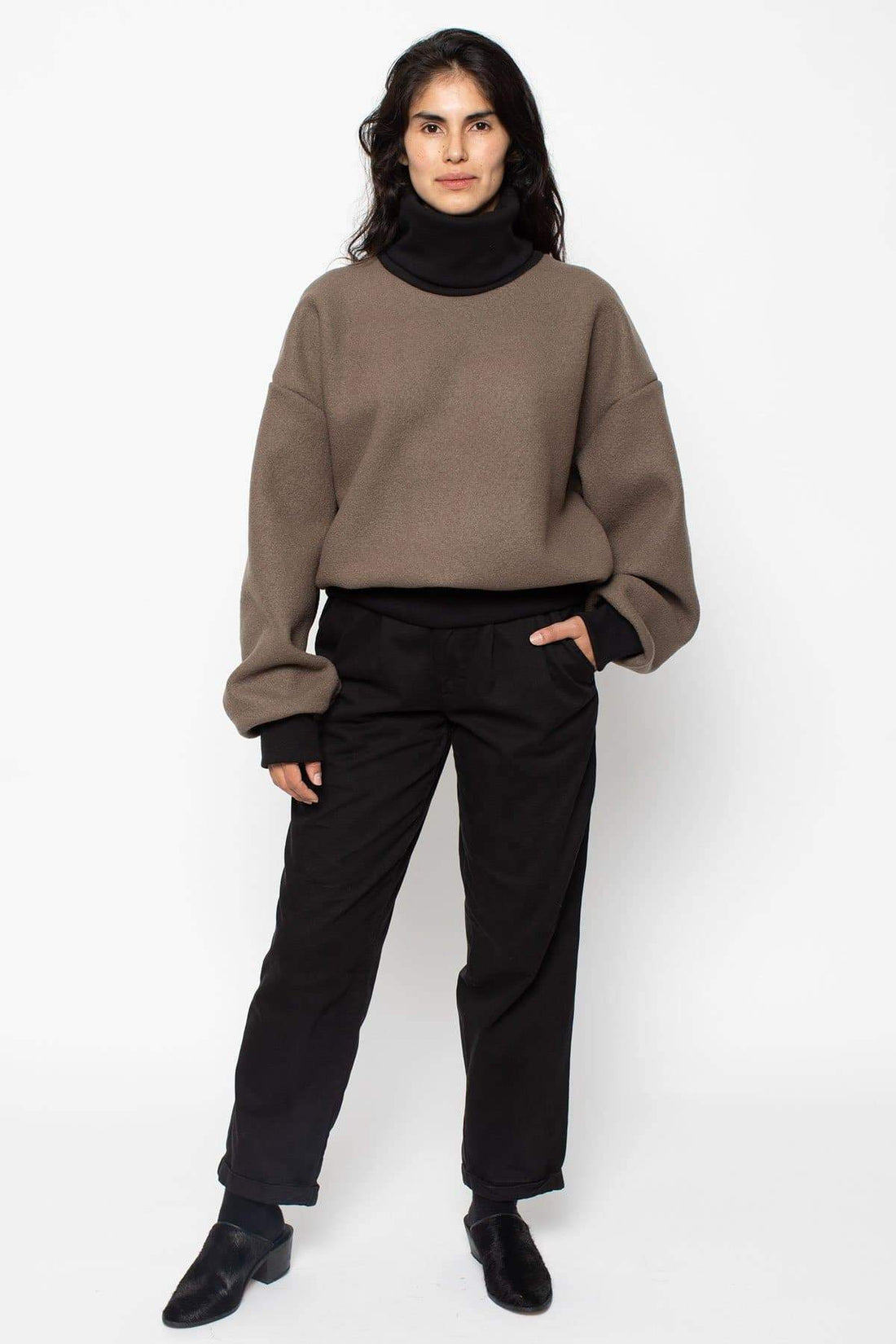 RWHR313 - Wool Turtleneck Sweater with Heavy Cotton Rib – Los Angeles ...